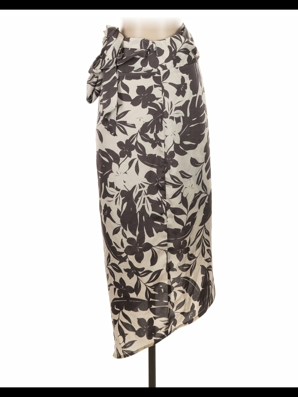 Dress Forum Black and Cream Floral Midi Skirt
